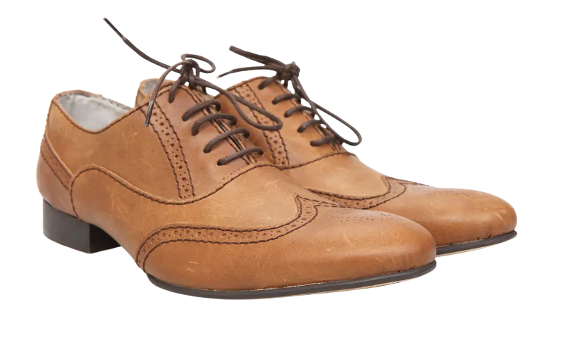Geschlossener Herrenschuh mit Schuhzurichtung, progangart